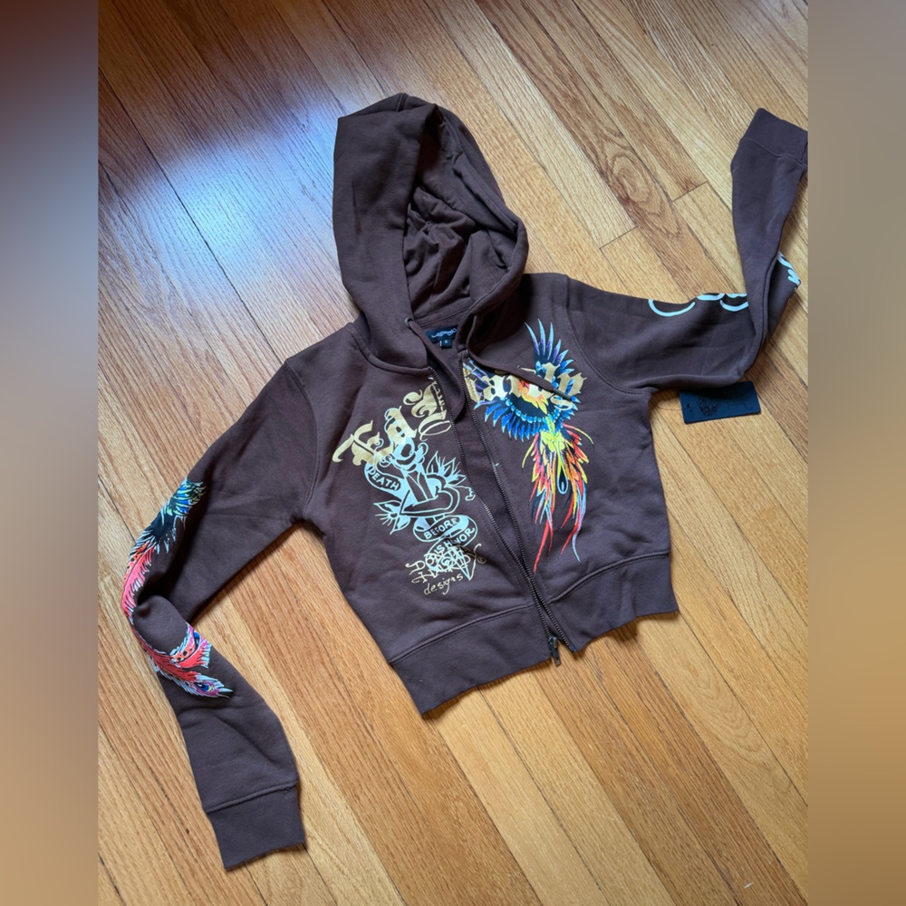 Ed Hardy Phoenix Front Zip Hoodie Small NWT